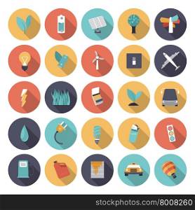 Flat design icons for energy. Vector eps10 with transparency.