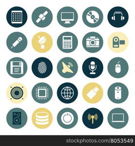 Flat design icons for technology and devices. Vector illustration.