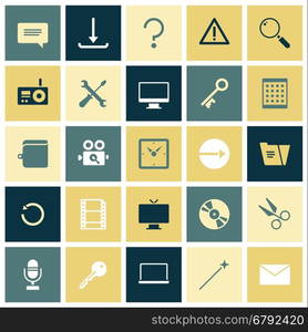 Flat design icons for user interface. Vector illustration.