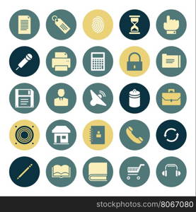 Flat design icons for user interface. Vector illustration.