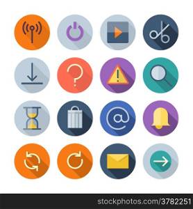 Flat Design Icons For User Interface. Vector illustration eps10, transparent shadows.