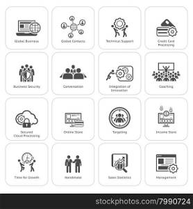 Flat Design Icons Set. Business and Finance. Isolated Illustration.. Flat Design Business Icons Set.