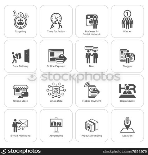 Flat Design Icons Set. Business and Finance. Isolated Illustration.. Flat Design Business Icons Set.