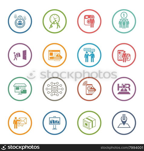 Flat Design Icons Set. Business and Finance. Isolated Illustration.. Flat Design Business Icons Set.