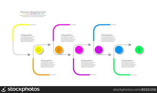 Flat design infographic template colorful