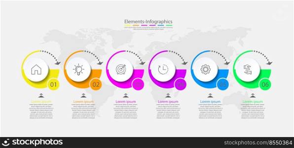 Flat design infographic template colorful