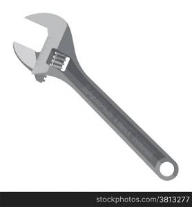 flat design metal adjustable wrench. vector adjustable metal wrench in color flat style