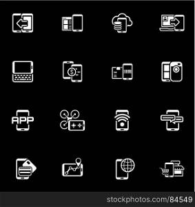 Flat Design Mobile Devices and Services Icons Set.. Flat Design Mobile Devices and Services Icons Set. Isolated Illustration.