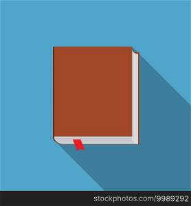 Flat design modern vector illustration of bookicon with long shadow.. Flat design modern vector illustration of book icon with long shadow