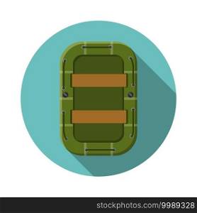 Flat design modern vector illustration of raft icon, c&ing, hiking and extreme sports equipment with long shadow.. Flat design modern vector illustration of raft icon, c&ing, hiking and extreme sports equipment with long shadow