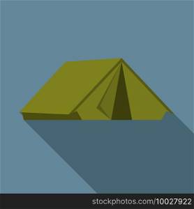 Flat design modern vector illustration of tent icon, c&ing and hiking equipment with long shadow.. Flat design modern vector illustration of tent icon, c&ing and hiking equipment with long shadow