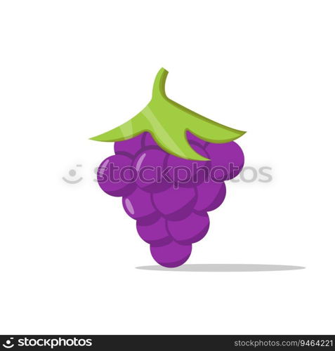 flat design of cartoon grapes. vector illustration