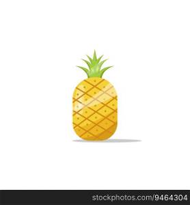flat design of cartoon pineapple fruit. vector illustration