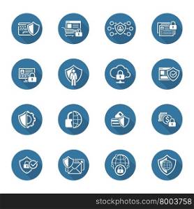 Flat Design Protection and Security Icons Set.. Flat Design Protection and Security Icons Set. Isolated Illustration.
