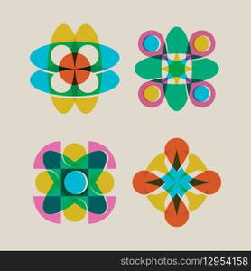 Flat design risograph element collection