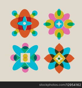 Flat design risograph element collection