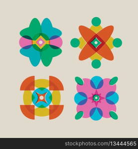 Flat design risograph element collection