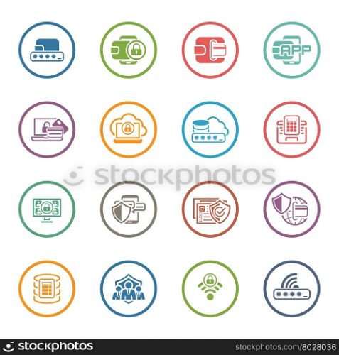 Flat Design Security and Protection Icons Set.. Flat Design Security and Protection Icons Set. Isolated Illustration.