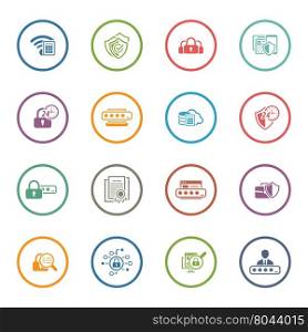 Flat Design Security and Protection Icons Set.. Flat Design Security and Protection Icons Set. Isolated Illustration. App Symbol or UI element.