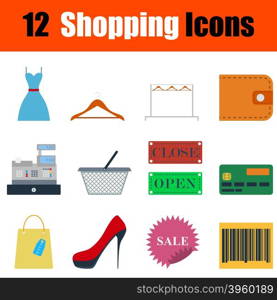 Flat design shopping icon set in ui colors. Vector illustration.