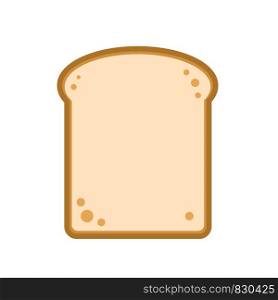flat design single bread slice icon, stock vector illustration