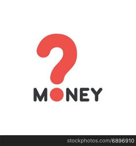 Flat design style vector illustration concept of black money text with red question mark symbol icon on white background.