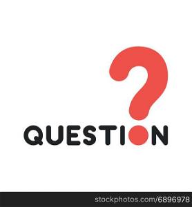 Flat design style vector illustration concept of black question word text with red question mark symbol icon on white background.