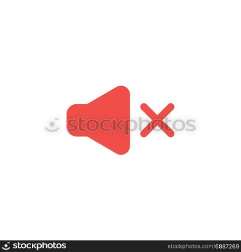 Flat design style vector illustration concept of green speaker sound off icon on white background.