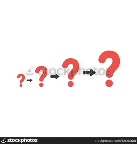 Flat design style vector illustration concept of growing problems with red question marks symbol icon on white background.