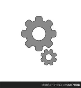 Flat design style vector illustration of gears symbol icon on white background. Colored outlines.
