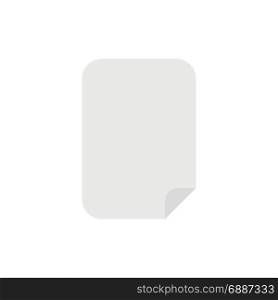 Flat design style vector illustration of grey blank paper symbol icon on white background.