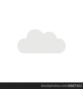 Flat design style vector illustration of grey cloud symbol icon on white background.