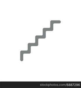 Flat design style vector illustration of grey line stairs symbol icon on white background.