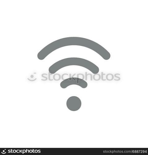 Flat design style vector illustration of grey wifi symbol icon on white background.