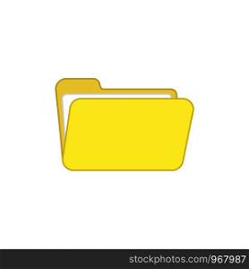 Flat design style vector illustration of open folder symbol icon on white background. Colored outlines.