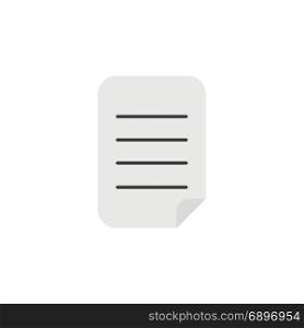 Flat design style vector illustration of written paper symbol icon on white background.