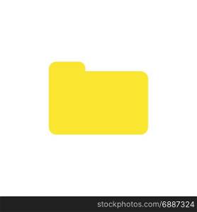 Flat design style vector illustration of yellow closed folder symbol icon on white background.