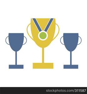 Flat design style vector of trophies and medals for success concept