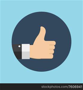 Flat Design Thumbs Up Icon Background . Vector Illustration EPS10. Flat Design Thumbs Up Icon Background . Vector Illustration