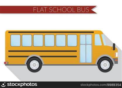 Flat design vector illustration city Transportation, school bus, side view .. Flat design vector illustration city Transportation, school bus, side view 