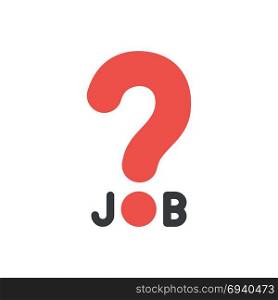 Flat design vector illustration concept of black job word with big red question mark symbol icon.