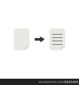 Flat design vector illustration concept of blank paper and written paper symbol icon.