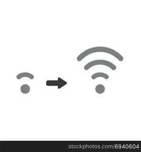 Flat design vector illustration concept of boost wireless wifi symbol icon signal low to high.