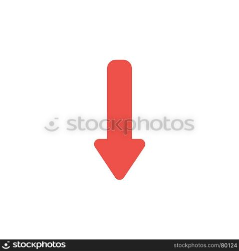 Flat design vector illustration of red arrow symbol icon moving up on white background.