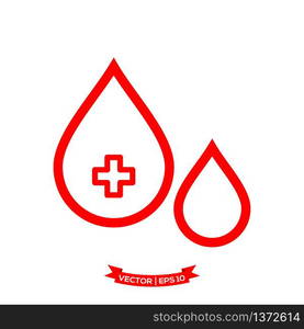 flat design vector of blood icon, drop icon