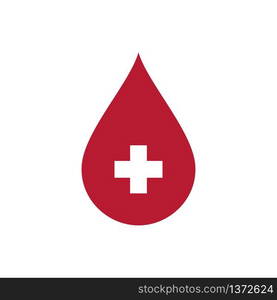 flat design vector of blood icon, drop icon