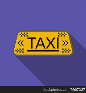 Flat design vector taxi icon with long shadow.. Flat design vector taxi icon with long shadow