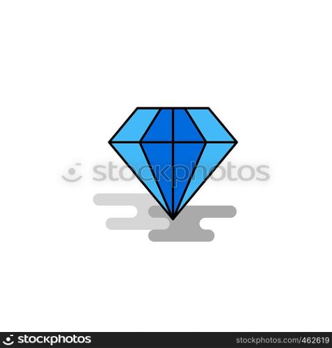 Flat Diamond Icon. Vector