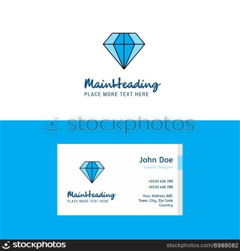 Flat Diamond Logo and Visiting Card Template. Busienss Concept Logo Design