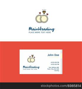 Flat Diamond ring Logo and Visiting Card Template. Busienss Concept Logo Design